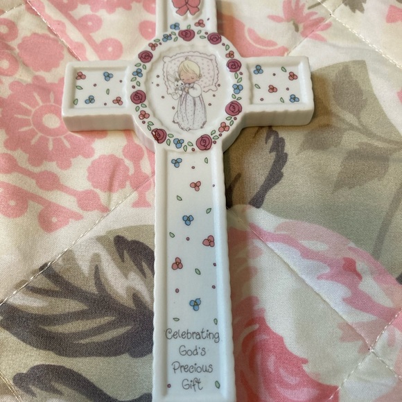 NWT 1991 Precious Moments Velvet Christening Cross - Picture 5 of 10